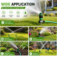 SUNSHINE OEM Sprinkler Taman 5 Pola yang Dapat Disesuaikan Dengan Tiang Logam, Rotasi 360 Derajat, Irigasi Taman, Logo Dapat Disesuaikan