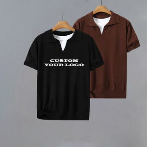 Custom Design logo Fashion Solid Short Sleeve Golf Polo Shirt High Quality Knitted Knitwear T-shirt Men's Polo Shirts