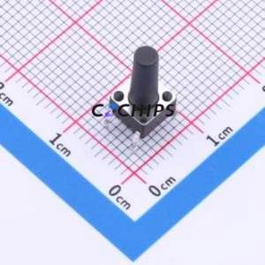 HX TS6613CJ 250gf 009 Tactile Switch Through hole-4P,6x6mm Switch Single Pole Single Throw Round Button 2.5N Through Hole - Product Image 1