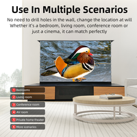 Meuble TV Laser 120 Pouces + Écran ALR en Cristal PET Motorisé à Cadre Escamotable de 120 Pouces pour Projecteurs UST 4K/8K