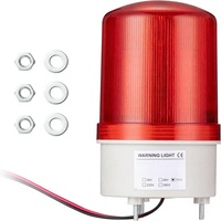 Lámpara de Señalización Industrial GKEEMARS LTE-1101J AC 110V LED con Luz Estroboscópica Giratoria y Alarma Sonora de Emergencia (Roja)
