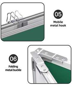 <span class=keywords><strong>Pizarra</strong></span> Plegable de Tres Secciones HJ de 100x300cm, Modelo 04, Material de <span class=keywords><strong>Melamina</strong></span> Verde, <span class=keywords><strong>Pizarra</strong></span> para Aula con Superficie Antideslumbrante - Product Image 5