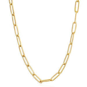 Collar de cadena geométrica de aleación de zinc chapado en oro estilo europeo americano con cierre OT para mujer, uso diario, regalo, 45cm 50cm - Product Image 5