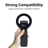 Lector RFID de animales 134,2 Khz/125Khz Escáner de identificación de mascotas Lector de etiquetas de animales Mini escáner de mano Bluetooth para perro gato