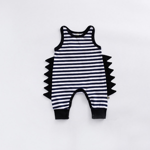 Vêtements pour bébé respirants en gros, vêtements d'été sans manches pour bébé garçon, barboteuse corail - Product Image 5