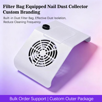 Aspirateur à poussière pour ongles haute puissance 80W, vitesse réglable, coussinets de main givrés, emballage personnalisé pour les magasins de produits de beauté
