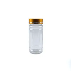 批发药丸pet瓶容器100cc透明圆形塑料维生素药瓶