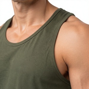 Plus Size <b>Men</b> 100% Cotton Eco-Friendly Tank Top <b>Sleeveless</b> O Neck <b>Vest</b> Breathable Knitted Casual Gym Wear - Product Image 4