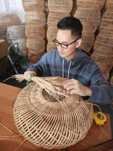 Elisa Rattan Pendant Light Handmade Woven Coastal Hanging <b>Lamp</b> Boho Lighting Dining Living <b>Kitchen</b> OEM Supplier - Product Image 3