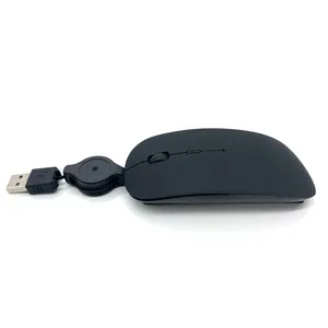 Kozh Mini Travel Usb Optical Wired Mouse With Retractable Cable For Computers And Laptops | Mac & Pc Compatible