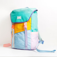 Mochila Ecológica con Cordón Ajustable y Bloques de Color, Compartimento Espacioso, para Senderismo Diario y Deportes, Libre de PFC