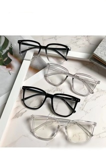แว่นตา Huyo Retro ป้องกันแสงสีฟ้าสำหรับผู้หญิง กรอบโพลิเมอร์คอมโพสิตแบบแบน แว่นสายตาปกติ สำหรับใช้กับคอมพิวเตอร์และสวมใส่ในชีวิตประจำวัน - Product Image 2
