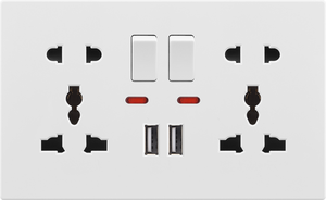 16A tường ánh sáng cung cấp điện bảng điều khiển cảm ứng-way chuyển đổi ổ cắm với ánh sáng LED PC loại 86 Đức Pháp Max. 250V anh tiêu chuẩn - Product Image 5