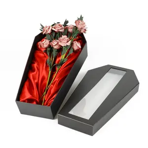 Eyelash Coffin Makeup Boxes Ring Packaging Lipstick Magnetic Gift Box With Window Jewelry Carton Cardboard Box
