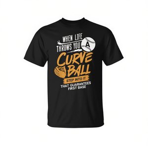 Quand la vie vous lance un lancer à l'échelle, passez à l'action - T-shirt First Base - Product Image 2