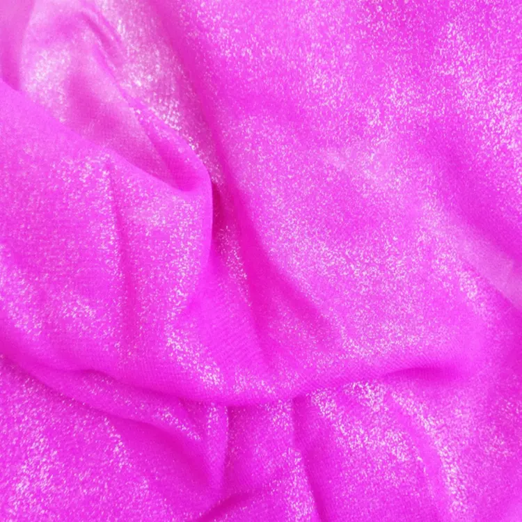 hot sale fashion metallic pink colorful foil chiffon fabric for women dress