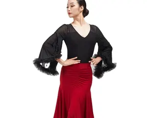 Fl 0307H Hot Sale Vrouwen Latin Ballroom Dance Wear Sexy Dance Tops