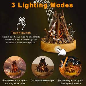Lámpara de fuego Fake 3D Led Campfire Night Light Control táctil Pequeña <span class=keywords><strong>chimenea</strong></span> de imitación eléctrica Troncos Luces nocturnas <span class=keywords><strong>para</strong></span> <span class=keywords><strong>Navidad</strong></span> - Product Image 5