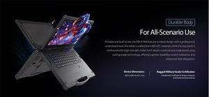 Gồ ghề máy tính xách tay 14 "Ai PC 32GB RAM + 256GB Rom <span class=keywords><strong>Windows</strong></span> 11 <span class=keywords><strong>Pro</strong></span> 1000 nits 5 gam GPS MIL-STD-810H IP65 công nghiệp máy tính xách tay máy tính - Product Image 2