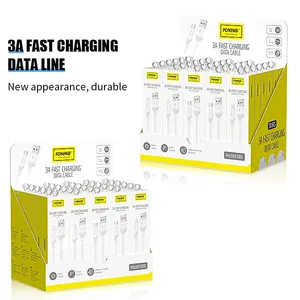 FONENG New X88 3A fast charging cable Set 30 Piece QC3.0 phone charging USB Data cable for iPhone Samsung Xiaomi