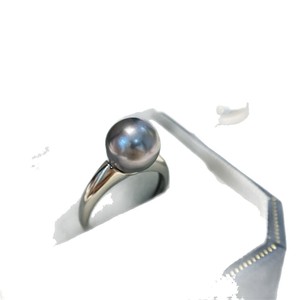 Anillo Minimalista de Plata Pura S925, Versión Ligera, Gris Platino, Perla de 12-11 mm, Elegante y Generoso, con Incrustaciones de Oro K de Alta Gama - Product Image 5