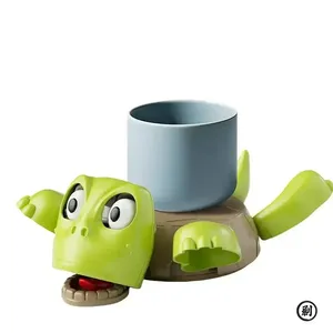 <span class=keywords><strong>Sous</strong></span>-<span class=keywords><strong>verre</strong></span> en plastique imprimé en 3D Tortue en panne, support isolant décoratif pour tasses à café/thé, pour la maison et le bureau, avec expression amusante - Product Image 6