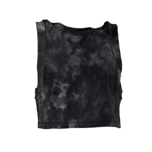 Women's Breathable Lightweight Sleeveless Crew Neck Crop Top Sports Vest with Front Logo Spandex/Nylon Material Without <b>Padding</b> - Product Image 3