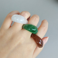 Vente en gros bagues de mode pour femmes et hommes bague de cocktail bagues transparentes en résine acrylique
