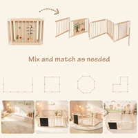 Parc d'activités réglable en bois massif avec tableau d'apprentissage double face pour tout-petits, acceptant la personnalisation OEM