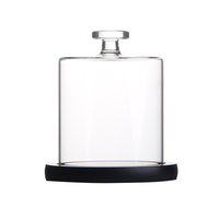 Couverture de fleur éternelle en verre transparent moderne YI JIN, ronde et gravée, fabriquée à partir de matières premières de haute qualité
