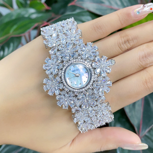 016011 orologi da <span class=keywords><strong>donna</strong></span> 19cm AAA colori zirconi in cristallo braccialetto di fiori <span class=keywords><strong>orologio</strong></span> per la festa nuziale gioielli di moda all'ingrosso - Product Image 4