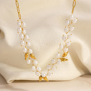 Collar de Perlas con Baño de Oro de 18k, Diseño de Capullo Floral, Joyería para Uso Diario y Festividades - Product Image 3