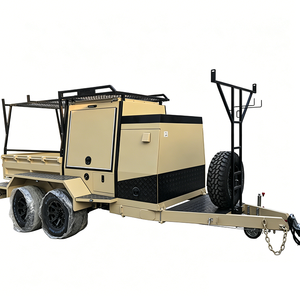 Remorque plateau Eden Tradie UTE à double essieu, roues en alliage, capacité de charge de 2000 kg, boîte à outils, porte-échelle, plaque de protection robuste - Product Image 1