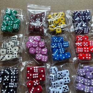 Dés en acrylique de 16 mm avec des couleurs unies arrondies, jeu d'échecs de 10 pièces pour jeux de société, marque Redi, origine Chongqing, emballage en boîte - Product Image 3