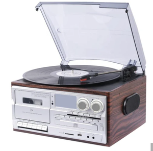 Tourne-disque <span class=keywords><strong>vinyle</strong></span> avec lecteur CD, enregistrement direct USB/SD, radio AM/FM, certifié CE, FCC, RoHS - Product Image 1