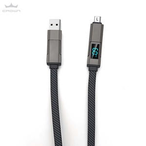 Nouveau style affichage LED 60W 3A plat tressé 4-en-1 câble multi-charge pour téléphone 15/16/17 Mac <span class=keywords><strong>iPad</strong></span> et ordinateur - Product Image 6