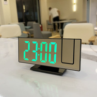 Réveil numérique à projection LED avec affichage de la température et de l'heure, horloge de bureau pour chambre à coucher et salon