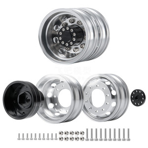 <span class=keywords><strong>Tamiya</strong></span>-Tracteur RC <span class=keywords><strong>1</strong></span>/<span class=keywords><strong>14</strong></span>, <span class=keywords><strong>1</strong></span> paire, pneus en caoutchouc, pièces de mise à niveau en alliage d'aluminium et métal, jantes arrière en caoutchouc - Product Image 2