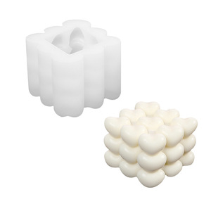 Heart Shaped Rubiks Cube Candle Mold Diy Soap Ice Mold For Valentine'S Day Aromatherapy Home Decor - Product Image 5