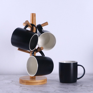 Juego de Tazas de Cerámica Nórdicas Mate, Color Negro Sólido, Dos Piezas, Regalo, Taza para Café o Té - Product Image 3