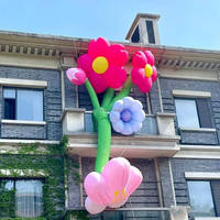 Décoration géante personnalisée scène fête fond décoration fleurs gonflables pour centre commercial