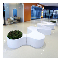 Banc de rue personnalisé avec jardinière Banc de rue moderne en fibre de verre Mobilier de rue d'extérieur en fibre de verre Mobilier de chaises longues