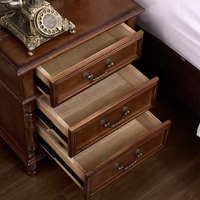 Chevet à trois tiroirs de style américain, en bois massif, écologique, durable, meubles rétro, chambre principale, acajou, chevet classique