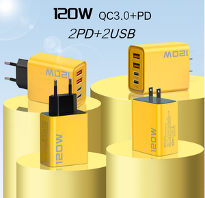 Portable 120W USB-C 4-Port Fast <b>Power</b> <b>Adapter</b> Charger PD 3.0 QC3.0 OTP OVP for Mobile Phones Laptops Travelers <b>US</b> - Product Image 1