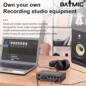 Interfaz de Audio Profesional de 2 Canales, 2 Entradas y 2 Salidas, Equipo de Grabación para Computadora, Canto en Vivo, Mezclador de Guitarra Externo USB - Product Image 4
