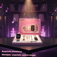 Montre connectée ULTRA 6-en-1 avec chargeur sans fil, montres intelligentes multi-bandes, collier, boucles d'oreilles, bracelet, bague A68 Plus UK8
