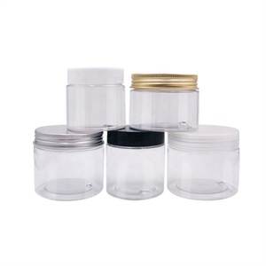1 oz 2oz 4oz 30ml 40ml 50ml 60ml 80ml 100ml 120ml Clear Plastic PET Jar Plastic Jar with Aluminium Lid White Inner Seal