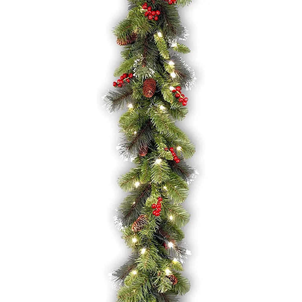 Guirlande de Noël artificielle pré-éclairée lumières décoration murale guirlande de Noël guirlande de Noël