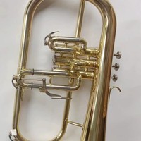 Bb Gold Flugelhorn Brass Instrument Trumpet for Beginner and Professional Playing