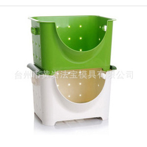 Paniers de rangement en plastique pour la cuisine, organiseurs de fruits et légumes, contenants alimentaires empilables, moule de moulage par injection - Product Image 3
